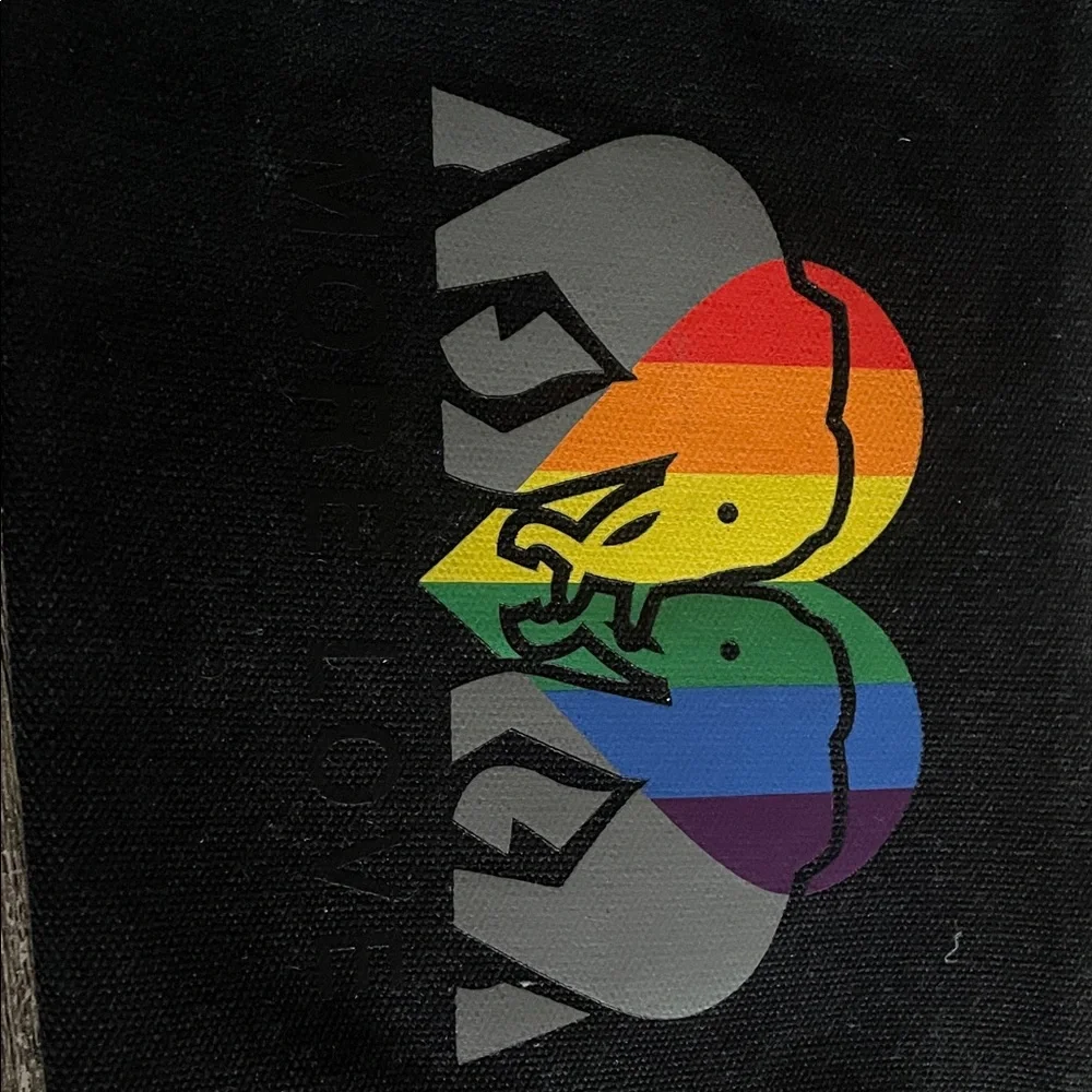 Banana Republic Black Clutch with Rainbow Elephant Design